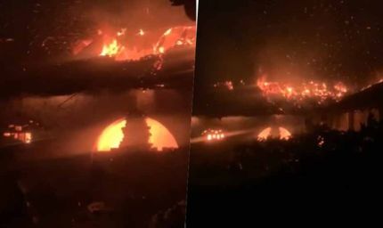 गोदाम में भीषण आग, लोगों ने खुद बुझाई, दमकल और पुलिस रही नदारद