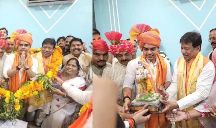 कार्तिकेयसिंह चौहान का विधायक कार्यालय पर विधायक गोपालसिंह इंजीनियर के नेतृत्व में किया भव्य स्वागत और सम्मान