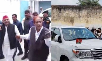 तीन साल बाद आजम खां से मिले अखिलेश यादव, पुलिस ने मीडिया को रोका