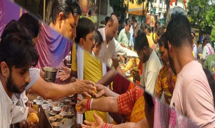 245 किमी की पदयात्रा के बाद 5000 श्रद्धालु पहुंचे मैहर, मां शारदा धाम में आज होगा मुर्ति विसर्जन