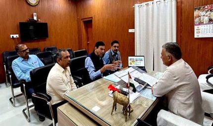 मंत्री  परमार से मिला यूजीसी द्वारा स्थापित परमाणु ऊर्जा विभाग वैज्ञानिक अनुसंधान संकुल केंद्र का प्रतिनिधि-मंडल