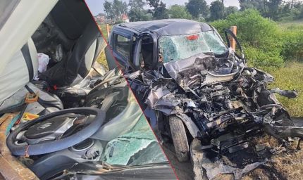 उज्जैन में कार-डंपर टक्कर, तीन युवकों की मौत, एक घायल