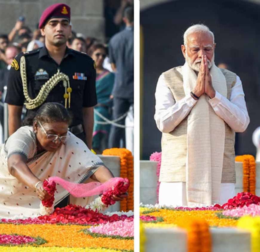 राजघाट पर प्रधानमंत्री और राष्ट्रपति ने बापू को नमन किया, दिया एकता का संदेश
