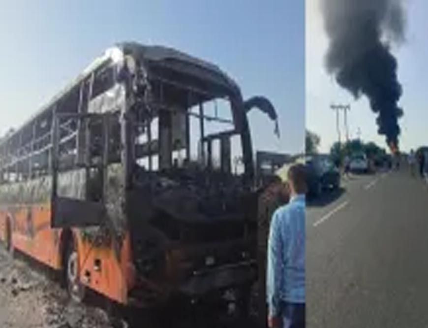 जैसलमेर में दर्दनाक हादसा: बस में लगी आग, 10-12 लोगों के मारे जाने की आशंका