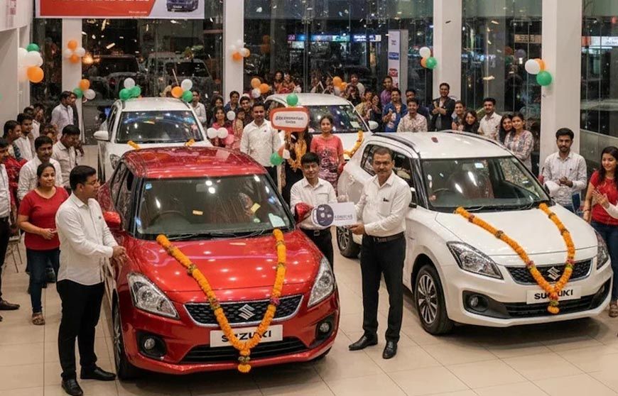 जीएसटी 2.0 के बाद गाड़ियों की बिक्री दोगुनी, Maruti Suzuki ने 4.5 लाख कारें बेचकर तोड़ा रिकॉर्ड