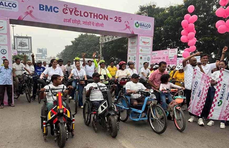 बीएमसी साइक्लोथॉन–25: रायपुर, दुर्ग-भिलाई और राजनांदगांव के साइक्लिंग ग्रुप्स ने कैंसर जागरूकता बढ़ाई