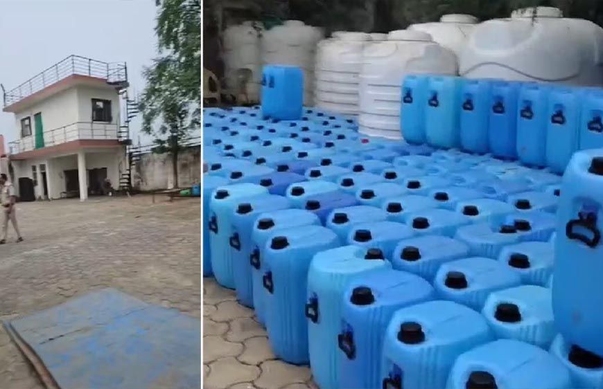 ग्वालियर फार्म हाउस में नकली शराब फैक्ट्री का भंडाफोड़, महिला समेत 5 गिरफ्तार, हजारों लीटर शराब जब्त