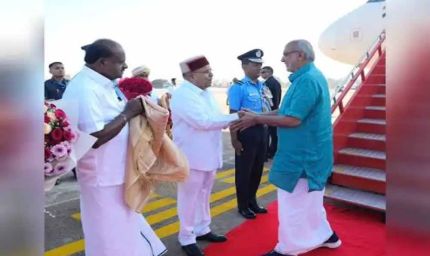 उपराष्ट्रपति सी.पी. राधाकृष्णन बेंगलुरु पहुंचे, राज्यपाल थावर चंद गहलोत ने किया स्वागत