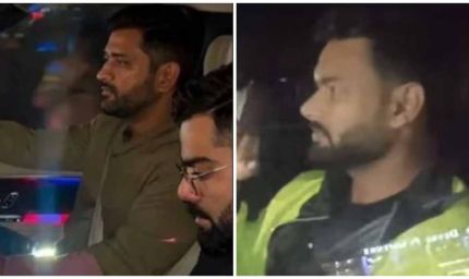 धोनी के घर डिनर पर पहुंचे कोहली–पंत, MS ने खुद ड्राइव कर छोड़ा बाहर