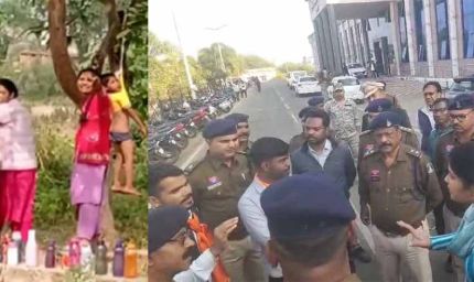 पेड़ पर छात्र को लटकाने का मामला: एबीवीपी का उग्र प्रदर्शन, कलेक्ट्रेट का मेन गेट तोड़ा, SDM बोली - ‘आग लगा दो’