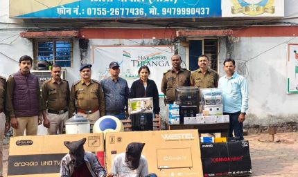 गर्ग इलेक्ट्रॉनिक शोरूम में हुई चोरी का खुलासा, थाना अयोध्यानगर पुलिस ने 02 शातिर नकबजन किए गिरफ्तार
