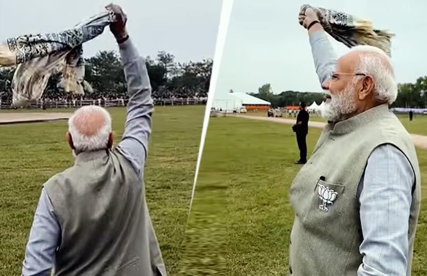 PM मोदी का गमछा स्टाइल बना चर्चा का विषय, बिहार की सियासत में VIDEO वायरल