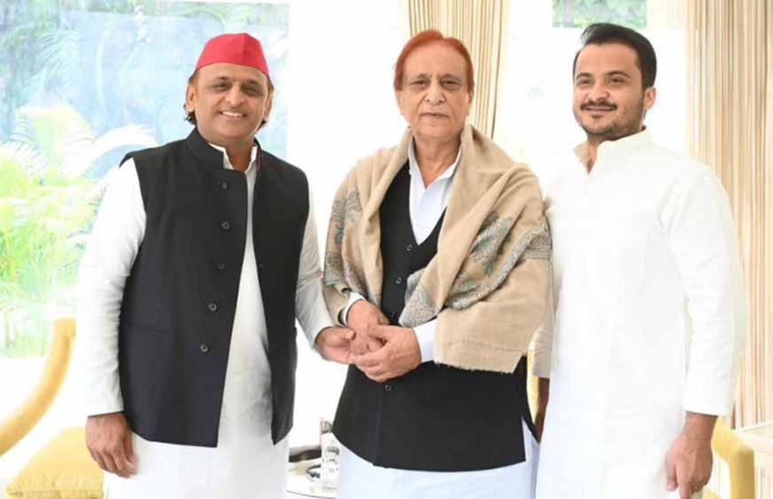 जेल से रिहाई के 44 दिन बाद लखनऊ पहुंचे आजम खान, अखिलेश यादव से की मुलाकात