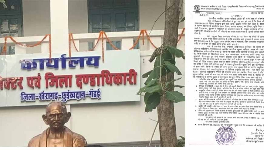 कलेक्टोरेट के 100 मीटर दायरे में धरना-प्रदर्शन और लाउडस्पीकर पर पाबंदी, प्रशासन ने जारी किया आदेश