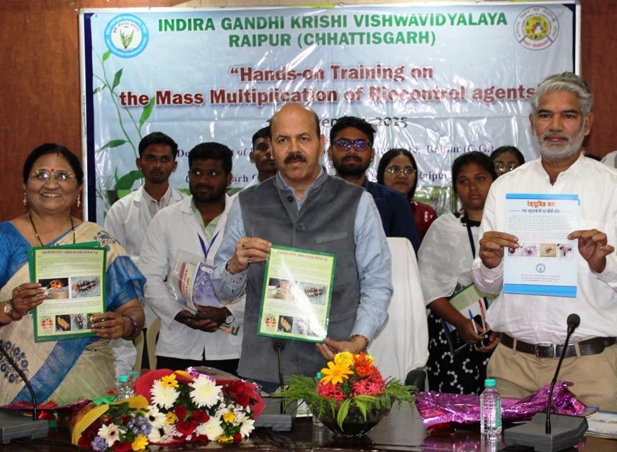 रायपुर : फसलों में बीमारियों के नियंत्रण के लिए जैव नियंत्रकों का उपयोग करें : डॉ. चंदेल