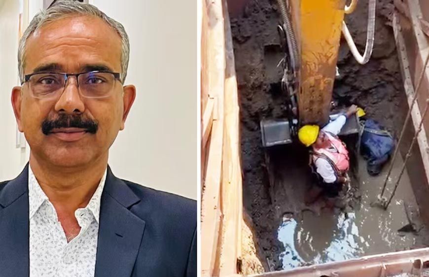 भोपाल :एग्जीक्यूटिव इंजीनियर आरके त्रिवेदी ने 22 फीट गहरे गड्ढे में उतरकर की सीवेज लाइन की सफाई, 400 परिवारों की राहत