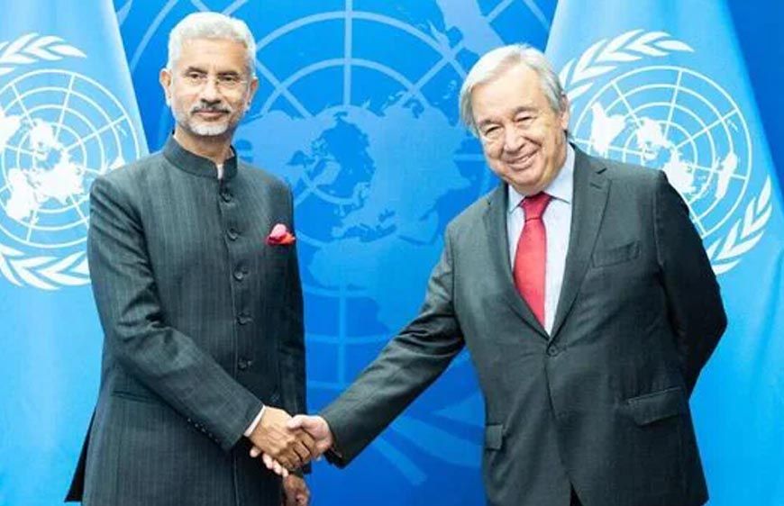 विदेश मंत्री जयशंकर ने UN चीफ से मुलाकात की, भारत के लिए समर्थन पर जताया आभार