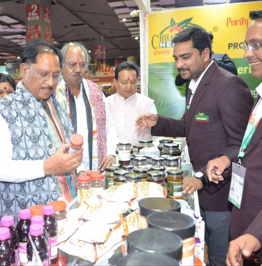 अंतरराष्ट्रीय व्यापार मेले में मुख्यमंत्री विष्णुदेव साय ने छत्तीसगढ़ पेवेलियन का किया अवलोकन