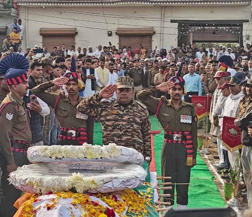 राजकीय सम्मान के साथ हुआ शहीद सूबेदार हितेश सहरावत का अंतिम संस्कार, ड्यूटी के दौरान हुए थे वीरगति को प्राप्त