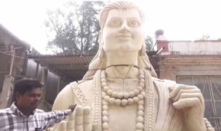 कौशल्या माता मंदिर में अटकी 51 फीट राम प्रतिमा: भुगतान न होने से 5 महीने से स्थापना रुकी