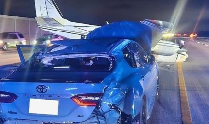 फ्लोरिडा हाइवे पर क्रैश लैंडिंग के दौरान विमान ने कार को मारी टक्कर, हादसे से मची अफरा-तफरी