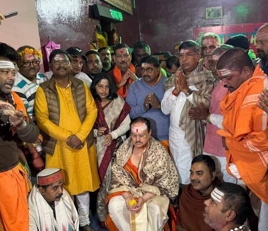 बाबा बैद्यनाथ धाम पहुंचे JP नड्डा, भगवान शिव की पूजा-अर्चना की