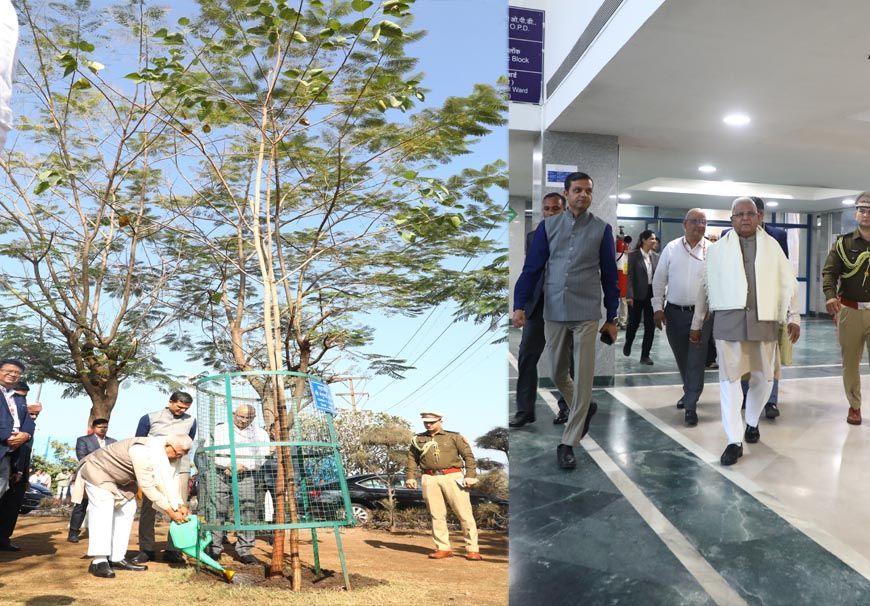 राज्यपाल मंगुभाई पटेल ने किया एम्स का भ्रमण