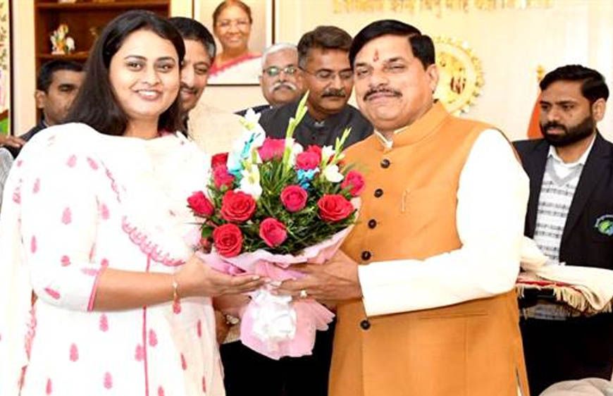 मुख्यमंत्री डॉ. यादव से बिहार की खेल मंत्री सुश्री श्रेयसी सिंह ने की सौजन्य भेंट