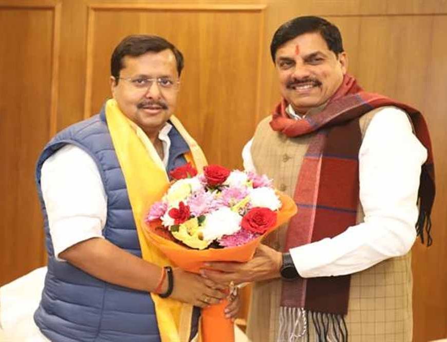 मुख्यमंत्री डॉ. मोहन यादव की भाजपा के नवनियुक्त कार्यकारी अध्यक्ष श्री नितिन नबीन से सौजन्य मुलाकात
