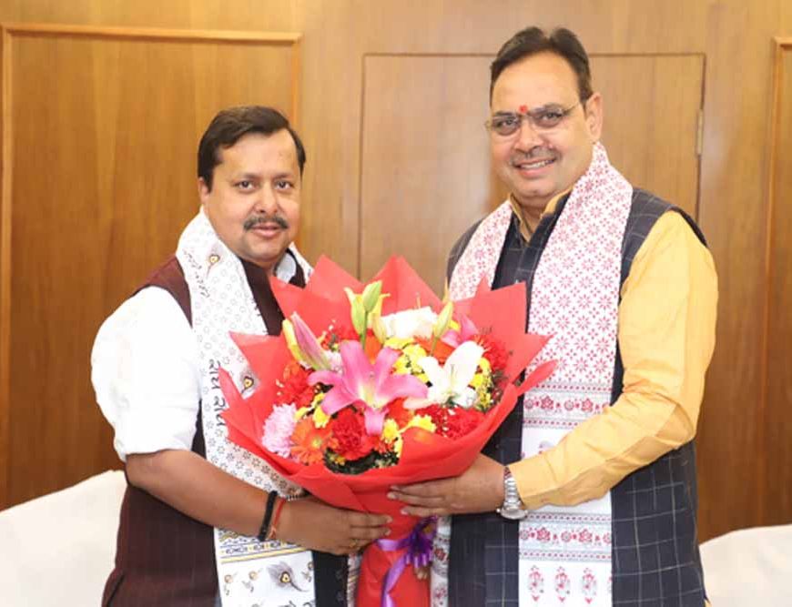 मुख्यमंत्री भजनलाल शर्मा ने भाजपा के राष्ट्रीय कार्यकारी अध्यक्ष नितिन नबीन से की शिष्टाचार भेंट