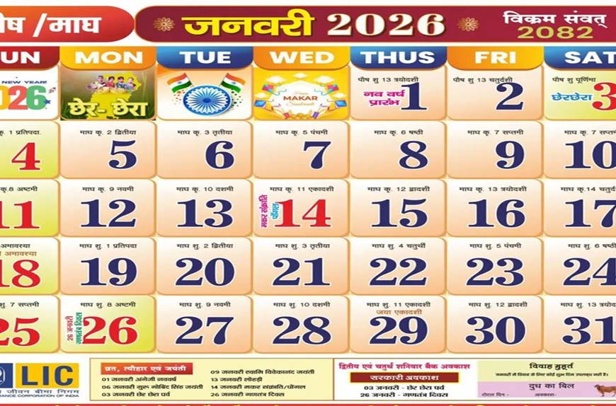 2026 में छुट्टियों की भरमार! कई बड़े त्योहार शनिवार-रविवार को, जानें पूरी लिस्ट