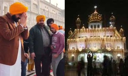 होर्डिंग्स विवाद में अकाल तख्त में पेश हुए मंत्री सोंध, नंगे पांव सतनाम वाहेगुरु का जाप करते पहुंचे