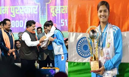 उपमुख्यमंत्री ने रिया को किया सम्मानित, बैडमिंटन चैंपियनशिप में जीता स्वर्ण पदक