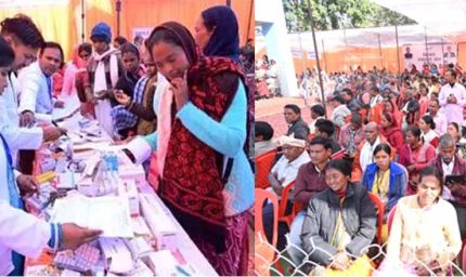 बगीचा में लगा मेगा हेल्थ कैंप, 1100  मरीजों का निःशुल्क स्वास्थ्य परीक्षण