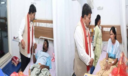 उपमुख्यमंत्री श्री विजय शर्मा ने आईईडी ब्लास्ट में घायल जवानों से अस्पताल में की मुलाकात