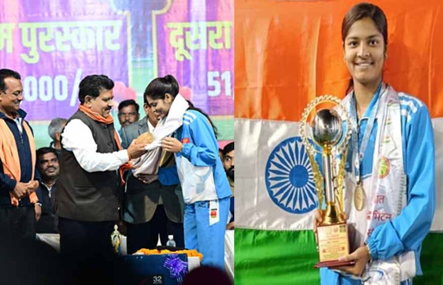 उपमुख्यमंत्री ने रिया को किया सम्मानित, बैडमिंटन चैंपियनशिप में जीता स्वर्ण पदक
