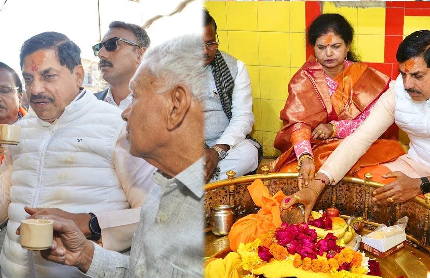 मुख्यमंत्री यादव ने पत्नी के साथ उज्जैन के बृहस्पति मंदिर में किया दर्शन और पूजा-अर्चना