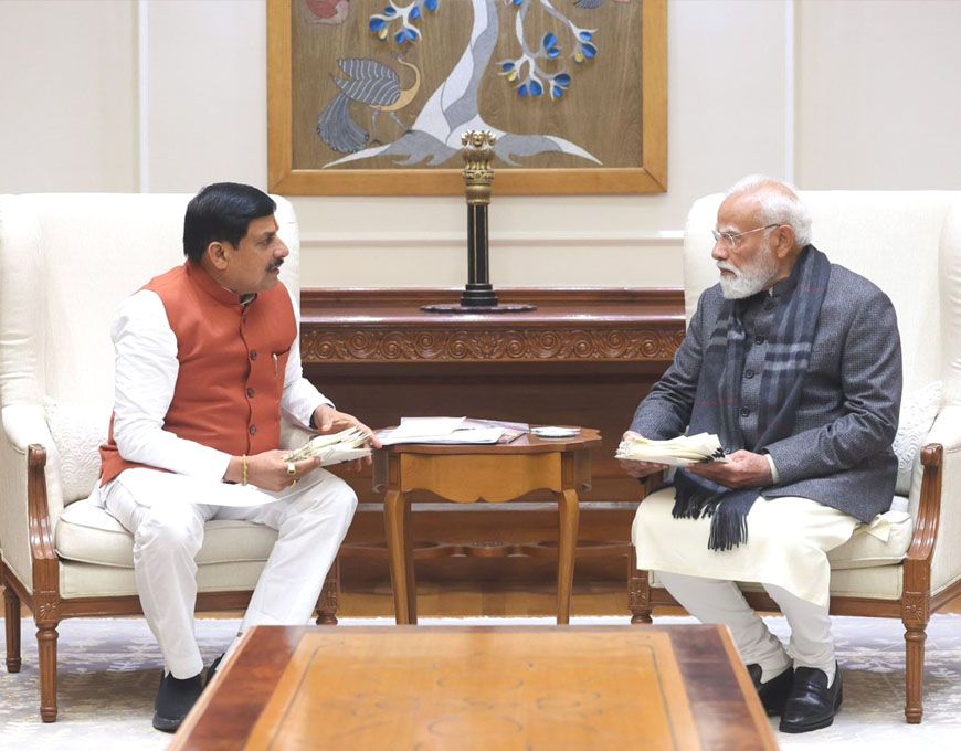 प्रधानमंत्री मोदी से मुख्यमंत्री डॉ. यादव ने नई दिल्ली में की सौजन्य भेंट