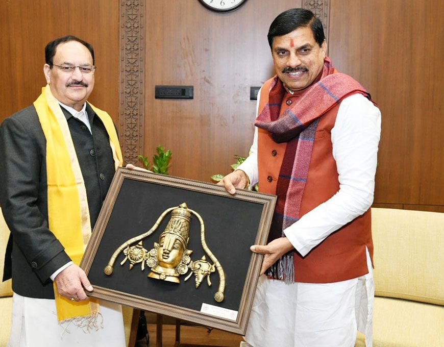 केंद्रीय स्वास्थ्य मंत्री नड्डा से मिले मुख्यमंत्री डॉ. यादव