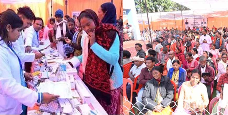 बगीचा में लगा मेगा हेल्थ कैंप, 1100  मरीजों का निःशुल्क स्वास्थ्य परीक्षण