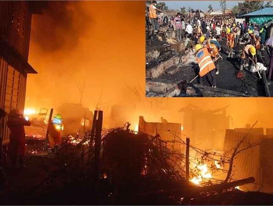 बांग्लादेश में रोहिंग्या शिविर में भीषण आग, सैकड़ों झोपड़ियां राख, हजारों बेघर