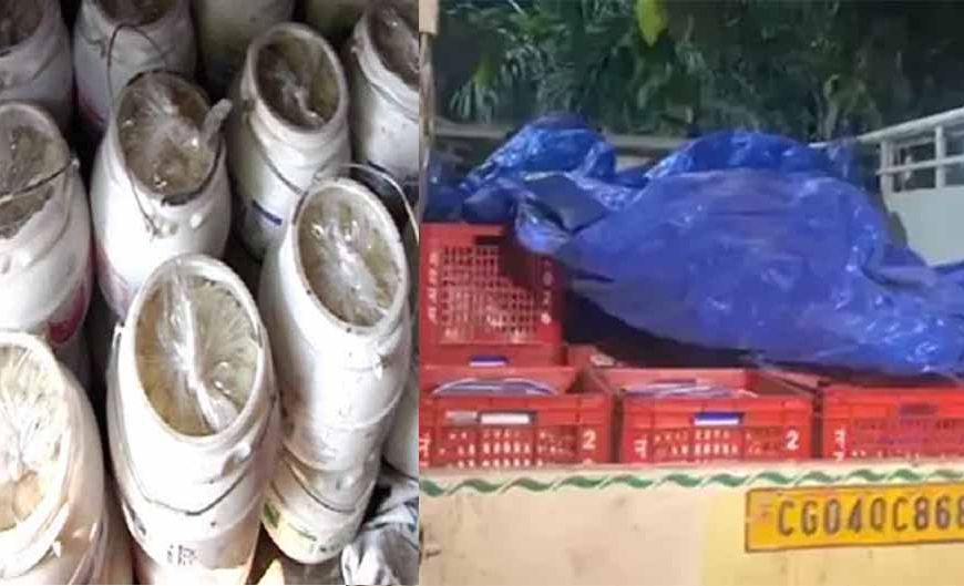 रायगढ़ में ग्रामीणों ने पकड़ा नकली दही, असली के पैकेट में पिकअप से सप्लाई