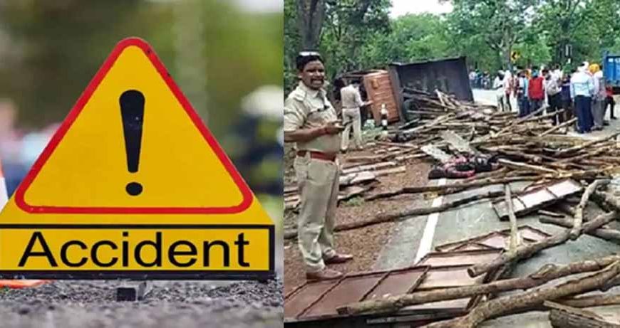 राजनांदगांव में बाइक को रौंदते तेज रफ्तार ट्रक दुकान में घुसा, 2 लोगों की मौत