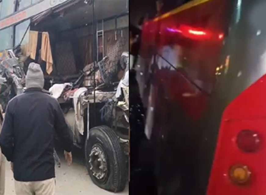 खड़े ट्रेलर में घुसी स्लीपर बस, मां-बेटे सहित 4 लोगों की दर्दनाक मौत