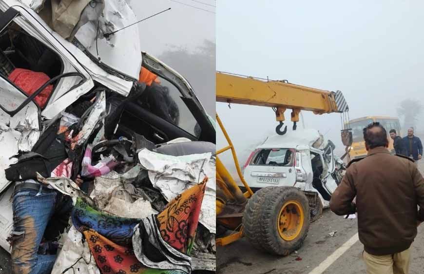 ग्वालियर में दर्दनाक हादसा: बरेठा टोल प्लाजा के पास ट्रक-कार टक्कर, छात्र समेत 4 की मौत