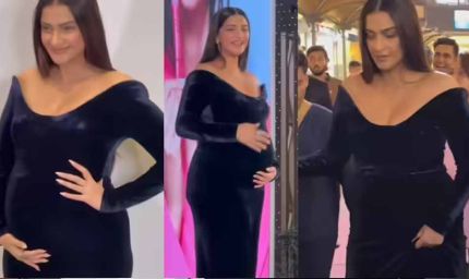 शर्ट अनबटन कर सोनम कपूर ने दिखाया बेबी बंप, प्रेग्नेंसी ग्लो पर फैंस हुए फिदा