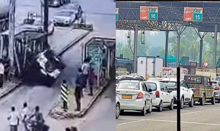 लाडोवाल Toll Plaza पर वाहनों और ट्रांसपोर्टरों पर हमले कर रहे बदमाश, डर के मारे कर्मचारी भी बेबस