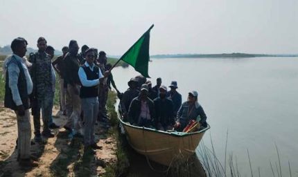 चंबल नदी जलीय जीव एवं पक्षियों की वार्षिक गणना के लिए सर्वेक्षण दल हुआ रवाना