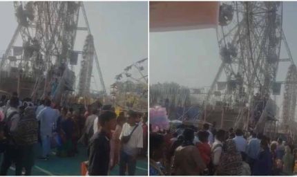 मेले में सुरक्षा चूक: शिवरीनारायण में आकाश झूले की कुर्सी टूटी, दो घायल