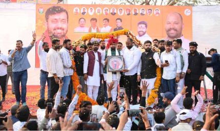 भाजयुमो प्रदेश अध्यक्ष श्याम टेलर का सतना में भव्य स्वागत